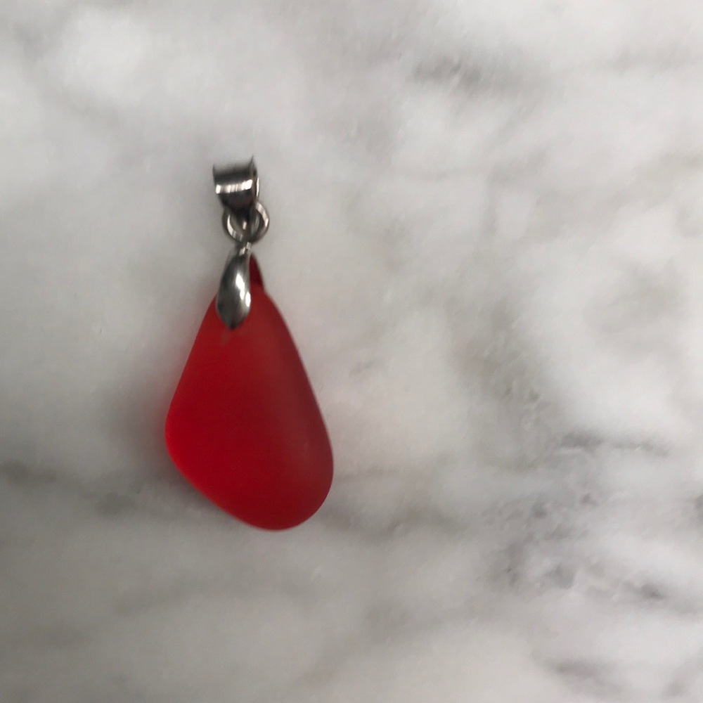 Red Sea glass pendant piece